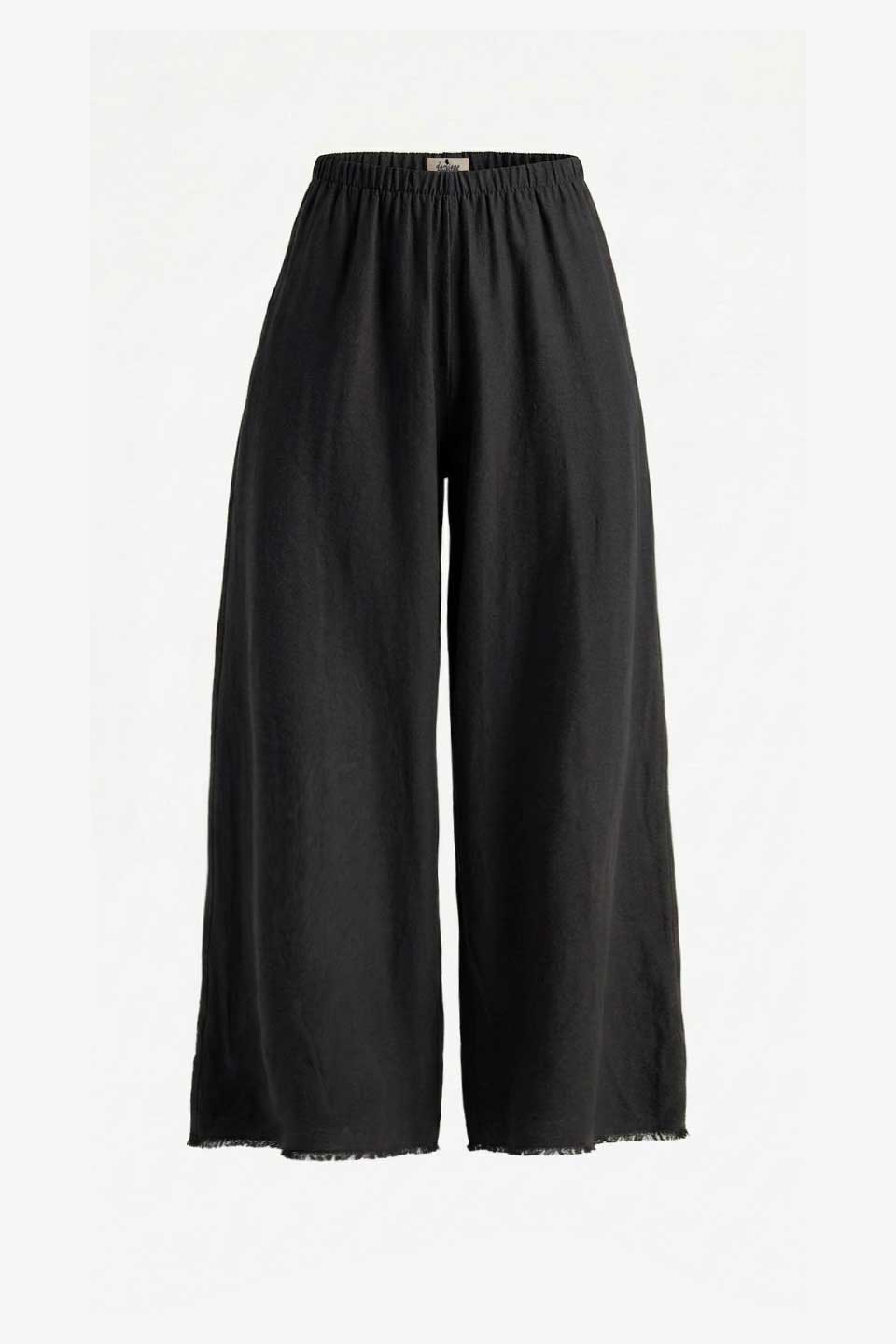 100% Raw Silk Wide Leg High Rise Elastic Waist Palazzo Pant