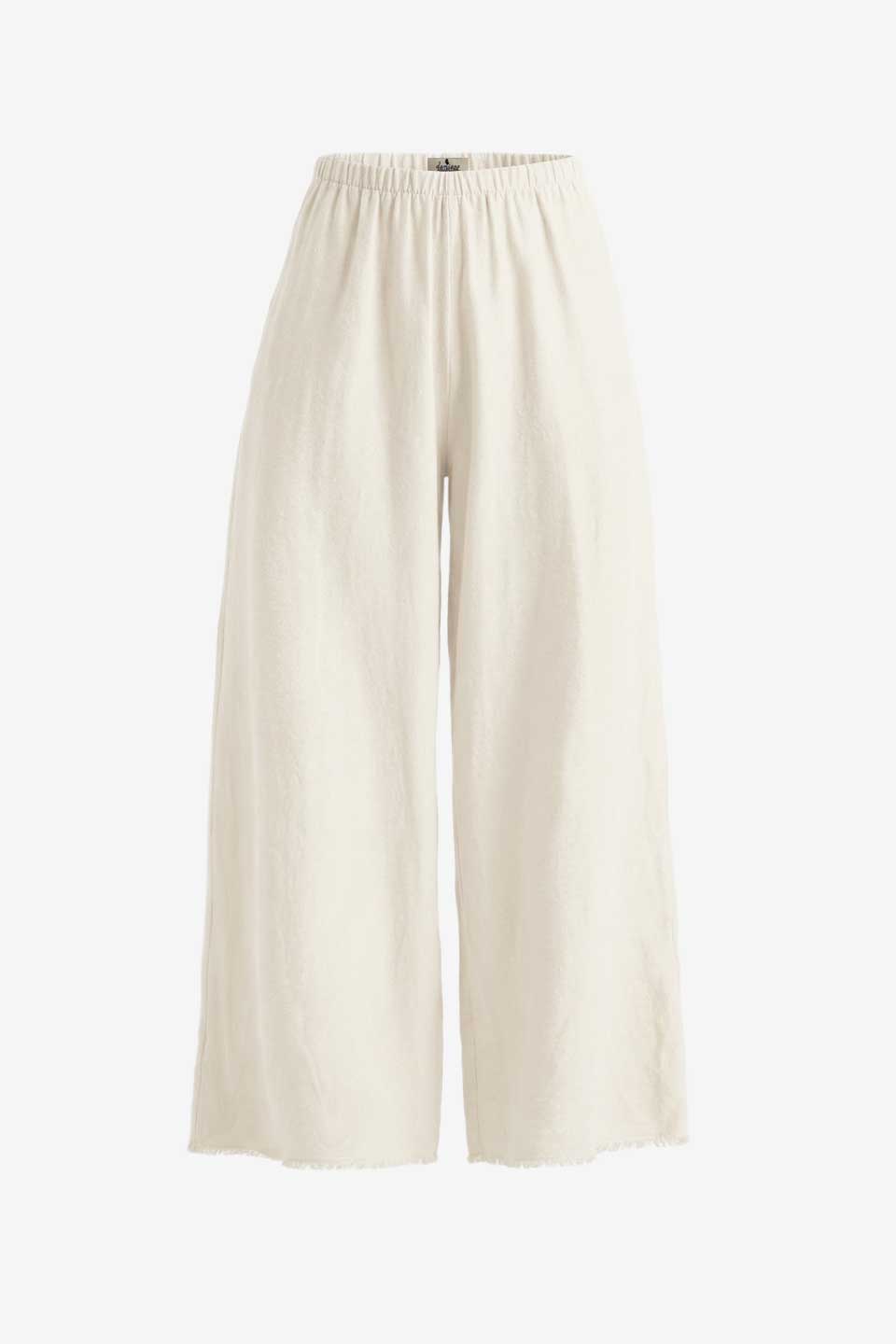 100% Raw Silk Wide Leg High Rise Elastic Waist Palazzo Pant