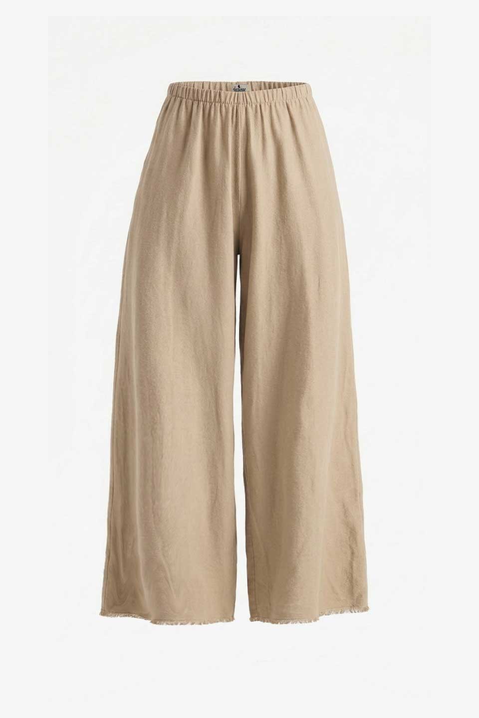 100% Raw Silk Wide Leg High Rise Elastic Waist Palazzo Pant