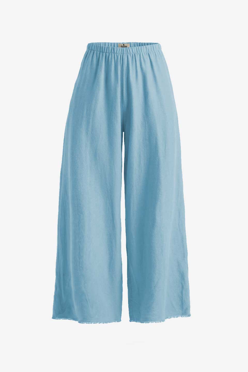100% Raw Silk Wide Leg High Rise Elastic Waist Palazzo Pant