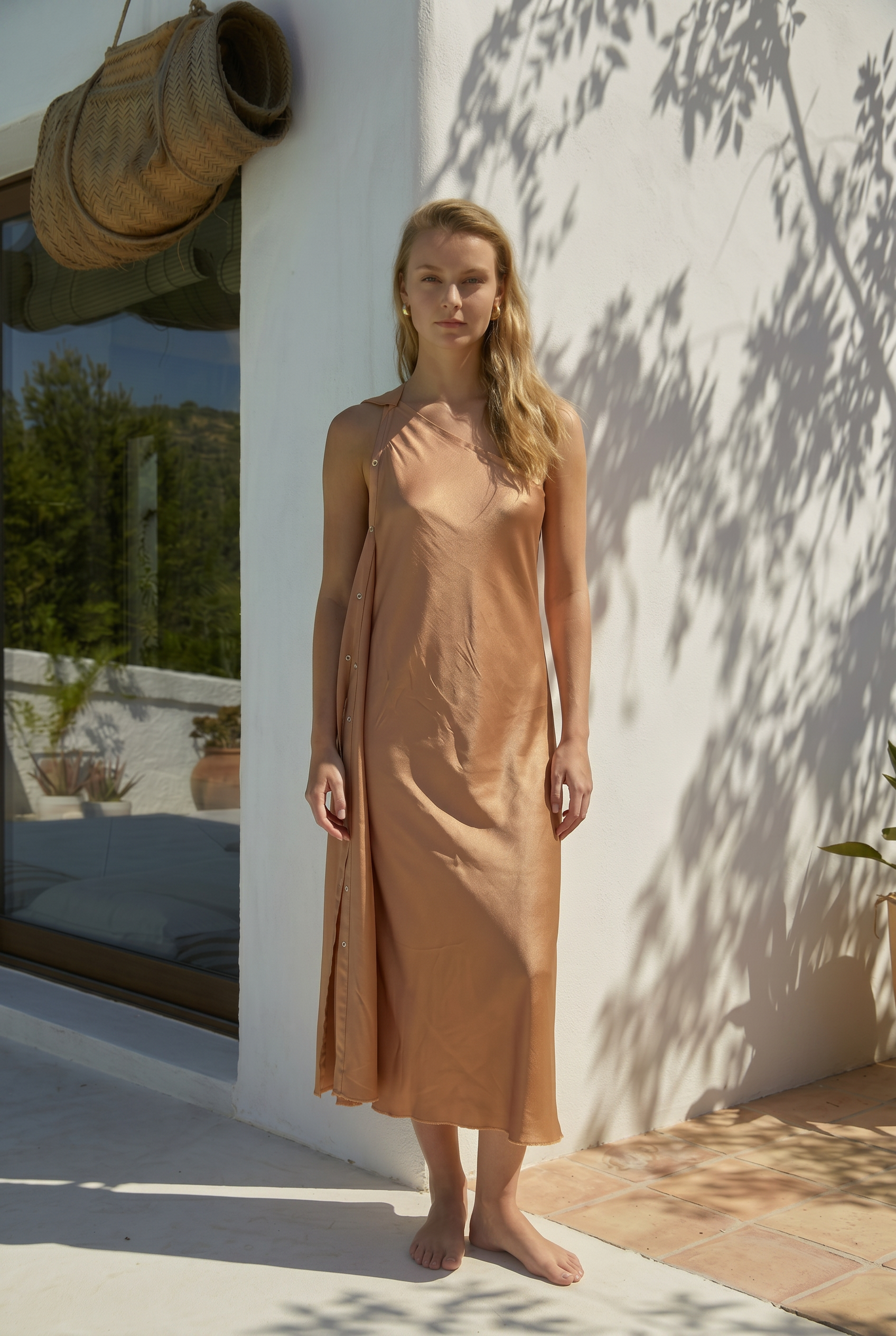 The Silk Body Wrap Dress | Resort Cruise Vacation Sarong Pareo Washable Silk Creme / M