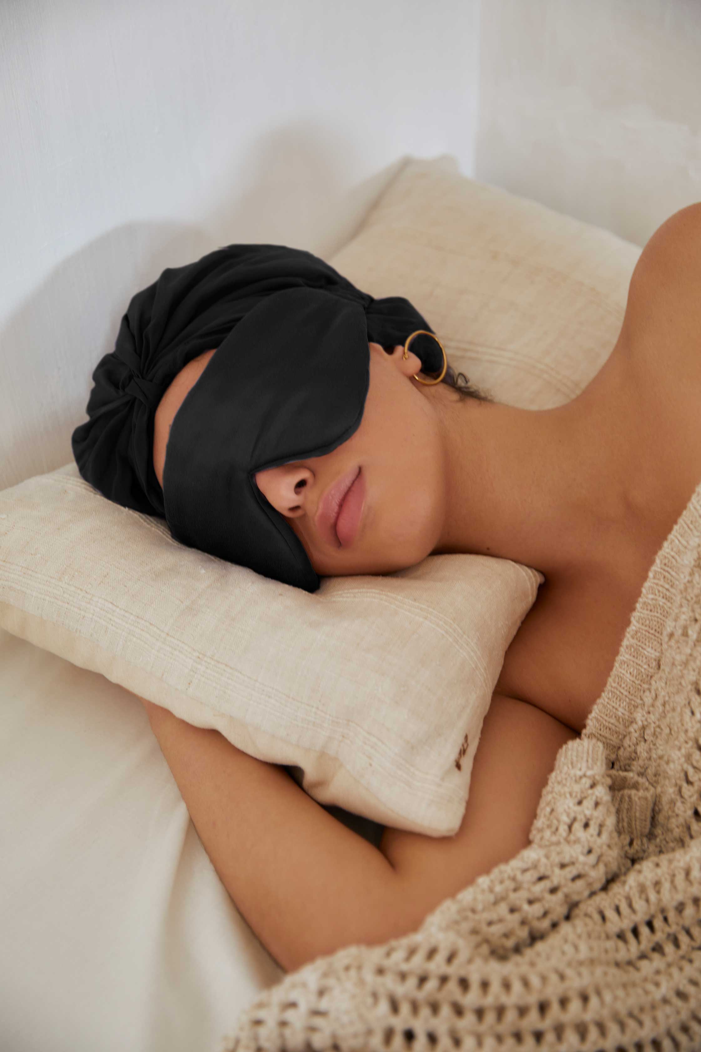 100% Silk Plush Padded Eye Mask For Blocking Light, Travel
