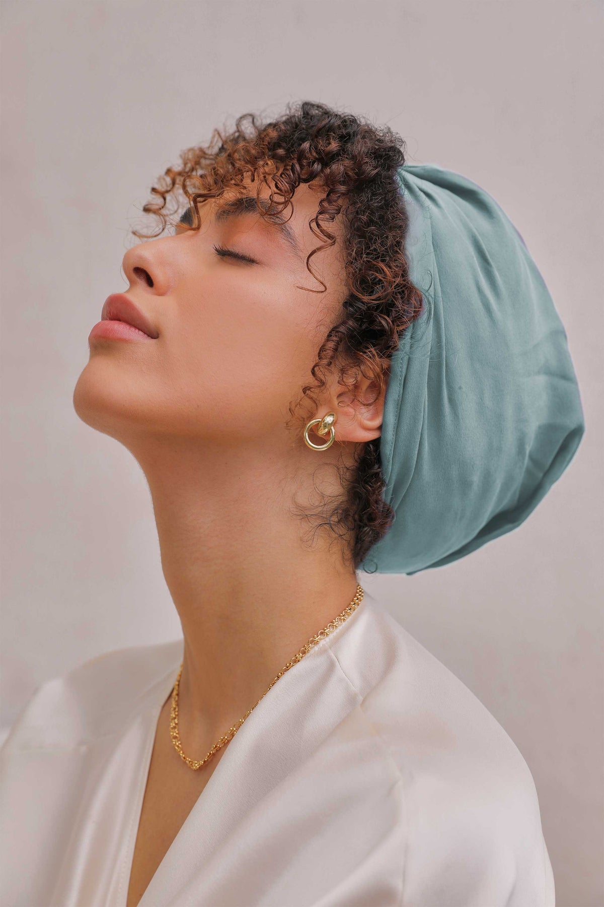 BNWT I’m With The Band 100% SILK Chartreuse Knotted Turban Headband Hair Wrap Palo Verde - Turban Headband – I main image 4